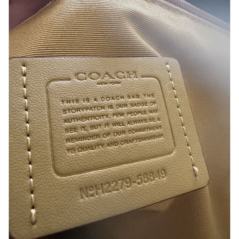 COACH Market Tote Bag Denim Blue W/ Tan Leather Int w/ Silver Hardware #58849 - Picture 13 of 14